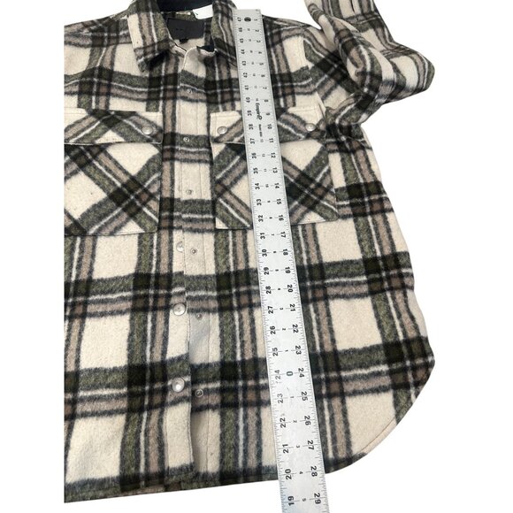 Blank NYC Flannel Plaid Shirt Jacket Shacket Medium Wool Trucker Outdoors Fall - Picture 8 of 16